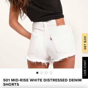 White Levi shorts
